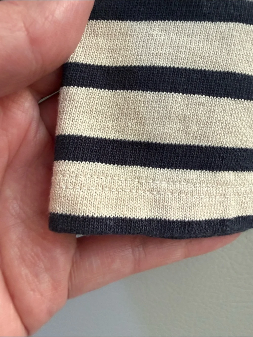 Saint James Girls Vaujany Striped Shirt with Heart Elbow Patches size 12